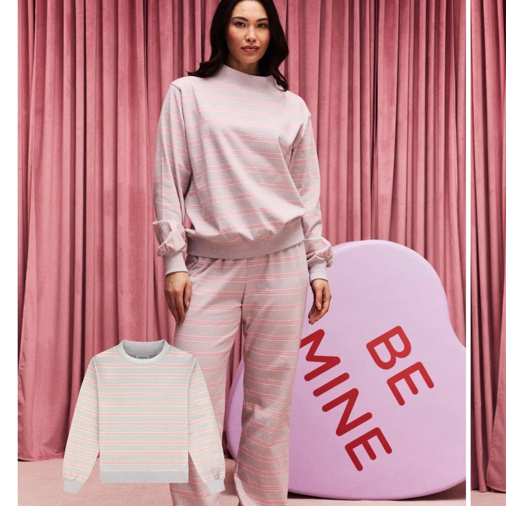 Cozy Pink and White Striped Women's Pajama Set
